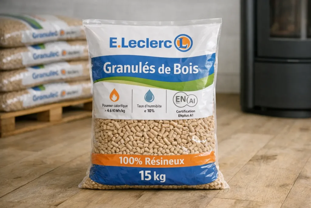 prix sac pellets leclerc