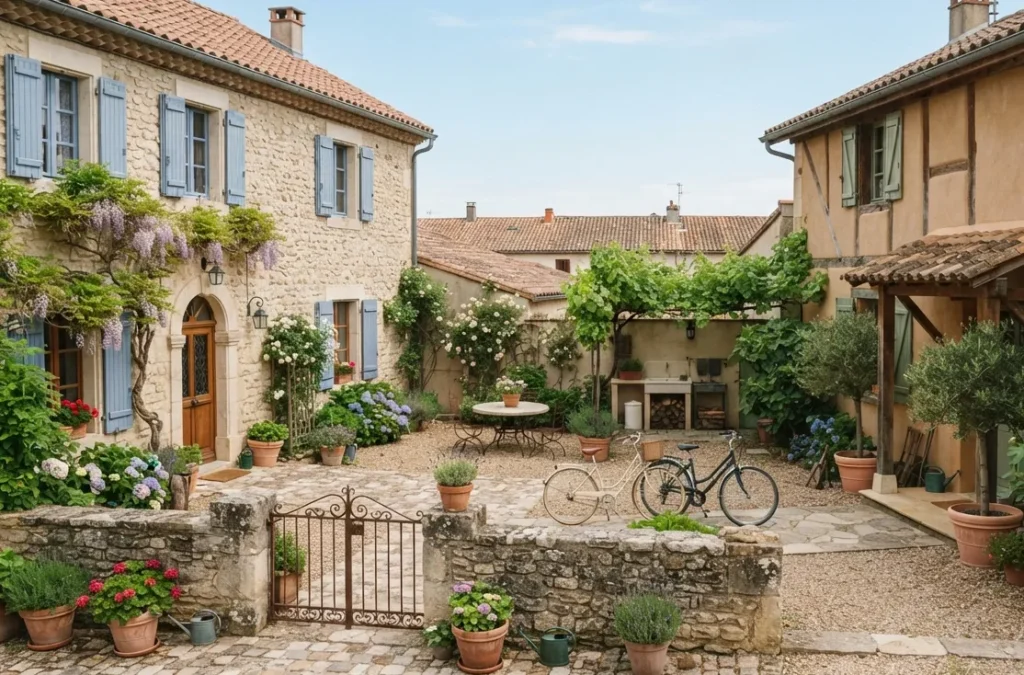 cour commune entre deux maisons
